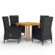 Sonata Set mobilier de grădină, 5 piese, negru