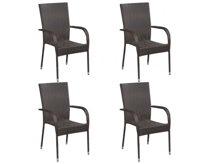 Sonata H Градински трапезен комплект, 5 части, кафяв