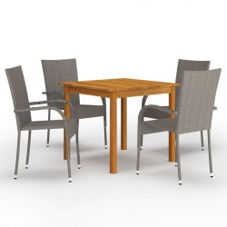 Sonata H Градински трапезен комплект, 5 части, сив - Seturi pentru exterior