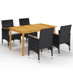 Sonata Set mobilier de grădină, 5 piese, negru
