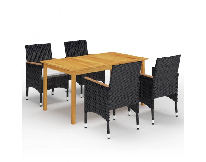 Sonata Set mobilier de grădină, 5 piese, negru