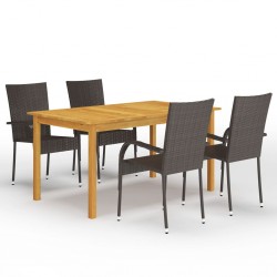 Sonata H Градински трапезен комплект, 5 части, кафяв - Seturi pentru exterior