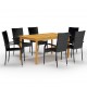 Sonata Set mobilier pentru grădină, 7 piese, negru