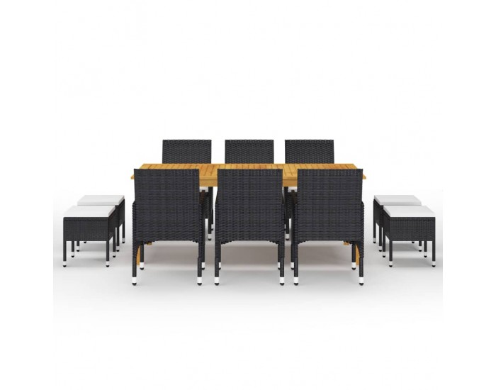 Sonata H Градински трапезен комплект, 11 части, черен