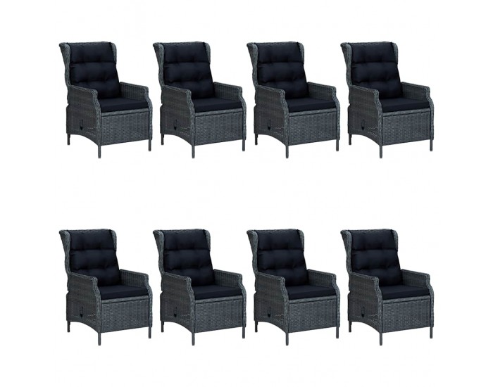 Sonata H Градински трапезен комплект, 9 части, тъмносив