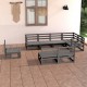 Sonata H Градински лаундж комплект, 8 части, сив, бор масив