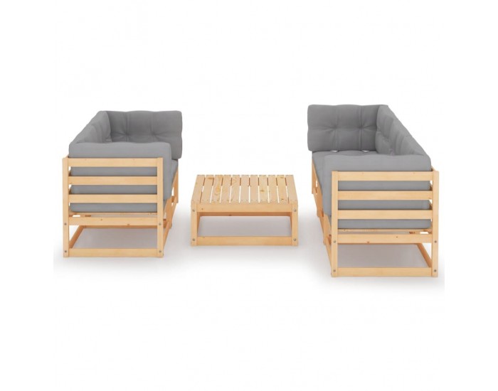 Sonata Set mobilier de grădină cu perne, 6 piese, lemn masiv de pin