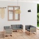 Sonata Set mobilier de grădină cu perne, 6 piese, lemn masiv de pin