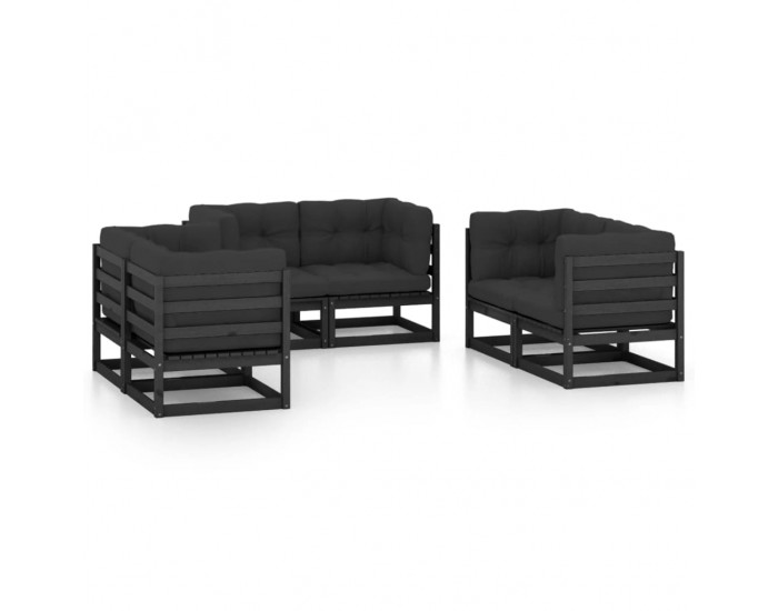 Sonata Set mobilier de grădină cu perne, 6 piese, lemn masiv de pin