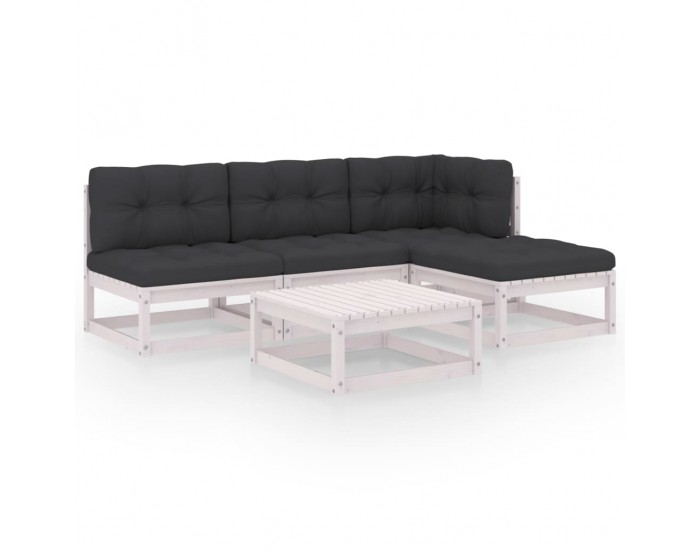 Sonata Set mobilier de grădină cu perne, 5 piese, lemn masiv de pin