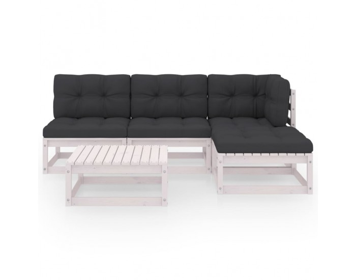 Sonata Set mobilier de grădină cu perne, 5 piese, lemn masiv de pin