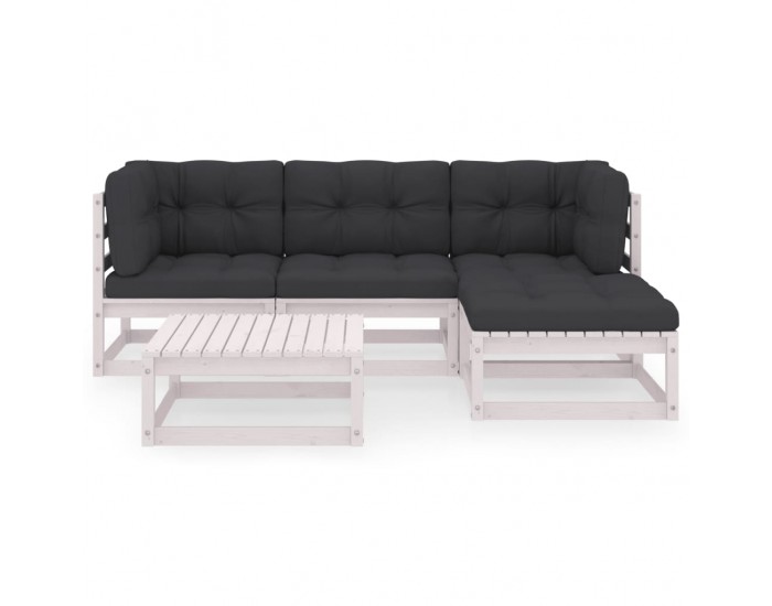 Sonata Set mobilier de grădină cu perne, 5 piese, lemn masiv de pin