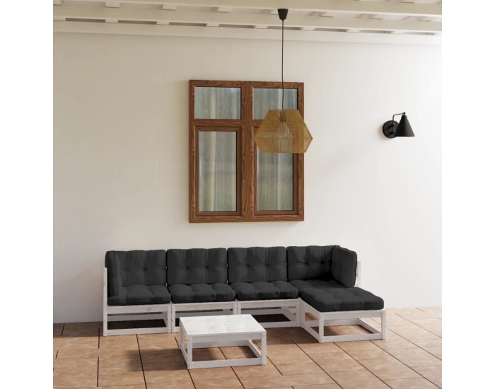 Sonata Set mobilier de grădină cu perne, 6 piese, lemn masiv de pin