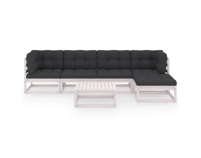 Sonata Set mobilier de grădină cu perne, 6 piese, lemn masiv de pin