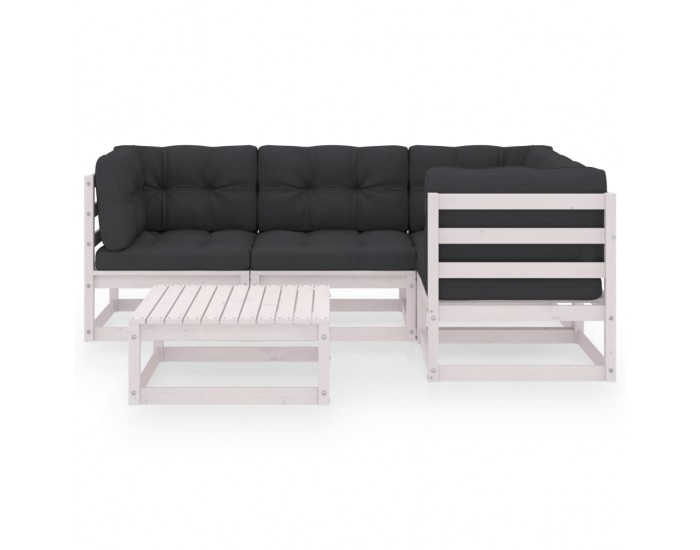Sonata Set mobilier de grădină cu perne, 5 piese, lemn masiv de pin