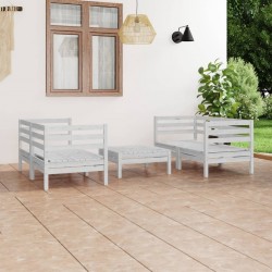 Sonata H Градински лаундж комплект, 5 части, бял, бор масив - Seturi pentru exterior