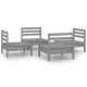 Sonata Set mobilier de grădină, 4 piese, gri, lemn masiv de pin