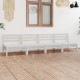 Sonata Set mobilier de grădină, 4 piese, alb, lemn masiv de pin