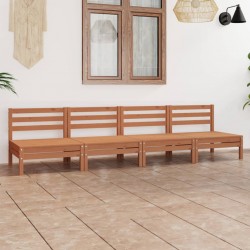 Sonata H Градински лаундж комплект, 4 части, меденокафяв, бор масив - Seturi pentru exterior