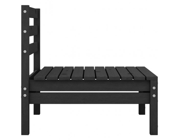 Sonata Set mobilier de grădină, 5 piese, negru, lemn masiv de pin