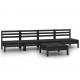 Sonata Set mobilier de grădină, 5 piese, negru, lemn masiv de pin