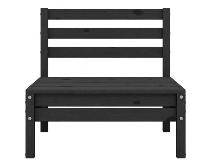 Sonata Set mobilier de grădină, 5 piese, negru, lemn masiv de pin