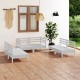 Sonata Set mobilier de grădină, 6 piese, alb, lemn masiv de pin