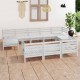 Sonata Set mobilier relaxare grădină, 10 piese, alb, lemn masiv de pin