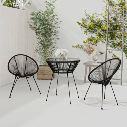 Sonata H Градински трапезен комплект от 3 части черен - Seturi pentru exterior