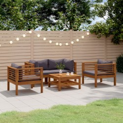 Sonata Set mobilier de grădină cu perne, 5 piese, lemn masiv acacia
