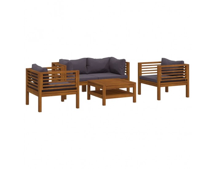 Sonata Set mobilier de grădină cu perne, 5 piese, lemn masiv acacia