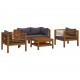 Sonata Set mobilier de grădină cu perne, 5 piese, lemn masiv acacia