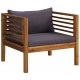Sonata Set mobilier de grădină cu perne, 5 piese, lemn masiv acacia