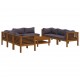 Sonata Set mobilier de grădină cu perne, 9 piese, lemn masiv de acacia