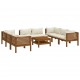 Sonata Set mobilier de grădină, perne crem, 9 piese, lemn masiv acacia