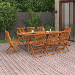Sonata H Градински трапезен комплект, 9 части, 220x90x75см, акация масив - Seturi pentru exterior