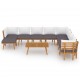 Sonata Set mobilier de grădină cu perne, 9 piese, lemn masiv de acacia
