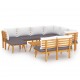 Sonata Set mobilier de grădină cu perne, 9 piese, lemn masiv de acacia