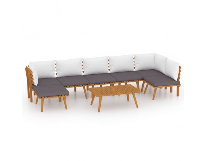 Sonata Set mobilier de grădină cu perne, 8 piese, lemn masiv acacia