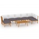 Sonata Set mobilier de grădină cu perne, 8 piese, lemn masiv acacia