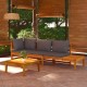 Sonata Set mobilier grădină cu perne gri închis, 3 piese, lemn acacia