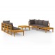 Sonata Set mobilier grădină perne gri închis, 5 piese, lemn acacia