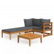 Sonata Set mobilier grădină cu perne gri închis, 3 piese, lemn acacia