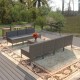 Sonata Set mobilier de grădină cu perne, 8 piese, gri, poliratan