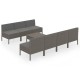 Sonata Set mobilier de grădină cu perne, 8 piese, gri, poliratan