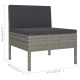 Sonata Set mobilier de grădină cu perne, 8 piese, gri, poliratan