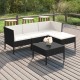 Sonata Set mobilier de grădină cu perne, 5 piese, negru, poliratan