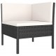 Sonata Set mobilier de grădină cu perne, 5 piese, negru, poliratan