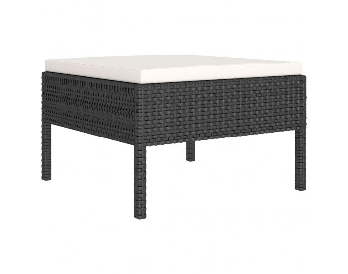 Sonata Set mobilier de grădină cu perne, 5 piese, negru, poliratan