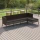 Sonata Set mobilier de grădină cu perne, 5 piese, gri, poliratan